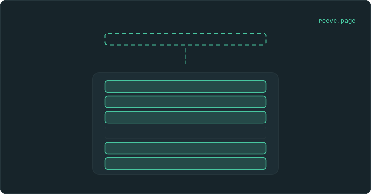 A stack of rows inside a table, with one more row waiting outside it, drawn in outline because it has not been let in yet.